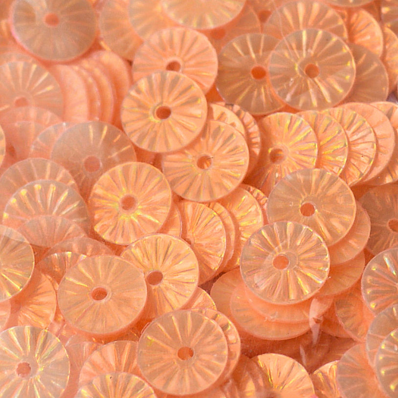 6mm Flat Embossed Opalescent Just Peachy 50 grams