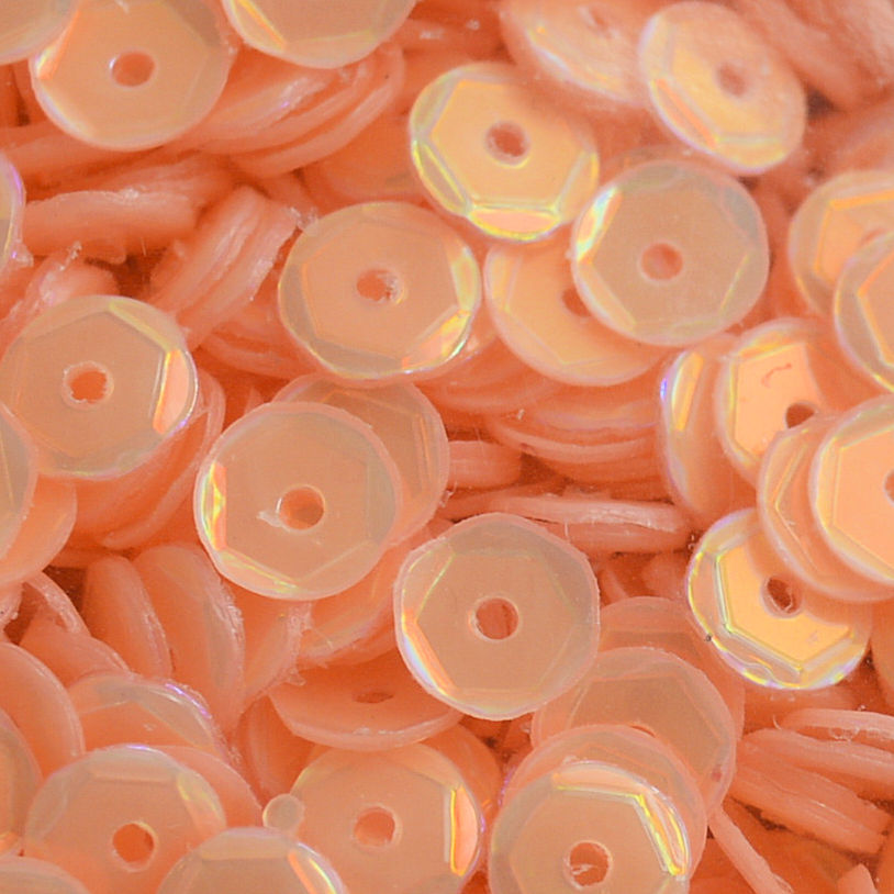6mm Slightly Cupped Opalescent Just Peachy 50 grams