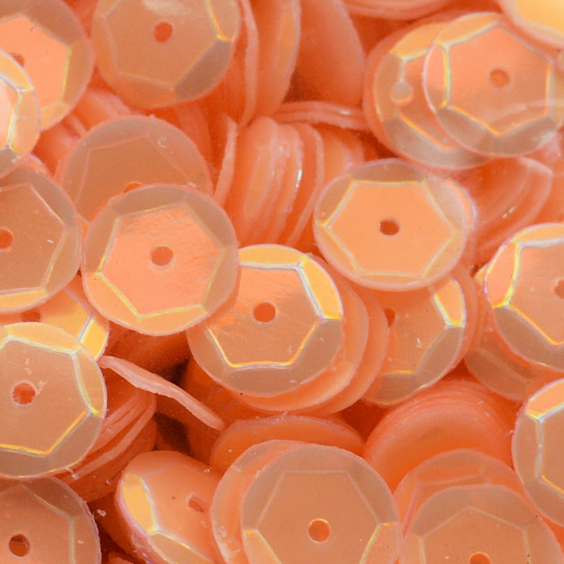 8mm Slightly Cupped Opalescent Just Peachy 50 Grams