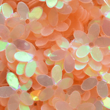 10mm Fully Cupped Flower Rainbow Pearl Peach Sky 50 Grams