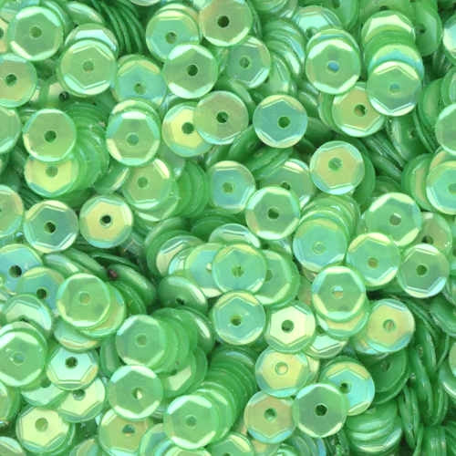 5mm Slightly Cupped Satin Granny Smith 100 Grams