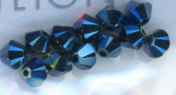 Swarovski 4mm Bicone Metallic Blue
