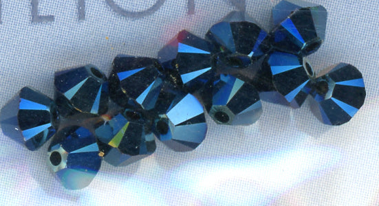 Swarovski 4mm Bicone Metallic Blue