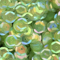 8mm Slightly Cupped Iridescent Lt Chartreuse
