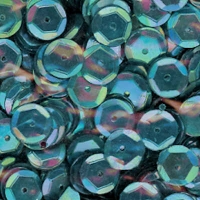 8mm Slightly Cupped Iridescent Wild Peacock