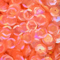 8mm Slightly Cupped Iridescent Peach 100 Grams