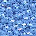 3mm Fully Cupped Opaque Iridescent Light Blue