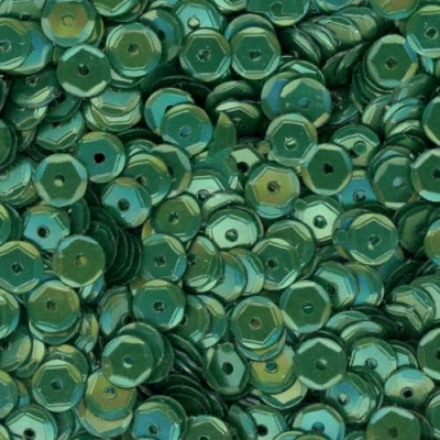 5mm Slightly Cupped Satin Emerald Green 100 Grams