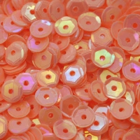 4mm Slightly Cupped Opaque Iridescent Pale Peach 100 Grams