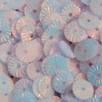 6mm Flat Embossed White Opalescent