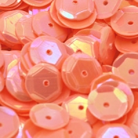 8mm Slightly Cupped Opaque Iridescent Pale Peach 100 Grams