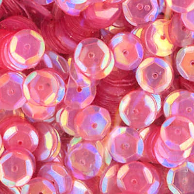 6mm Slightly Cupped Iridescent Cameo Pink