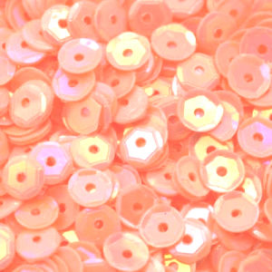 5mm Slightly Cupped Opaque Iridescent Pale Peach