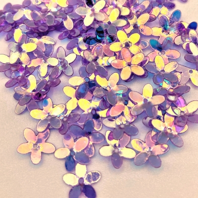10mm Cupped Flower Crystal Iris Wild Orchid 50 Grams