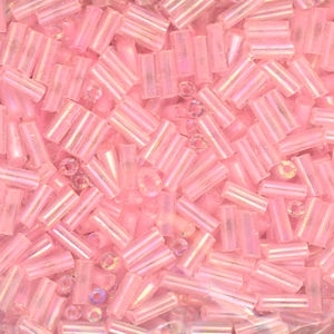 4.5mm Bugle Iridescent Medium Pink 500 Grams