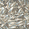 6mm Twist Bugle Bead Silver Lined Silver 100 Grams