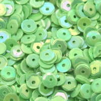 5mm Slightly Cupped Opaque Iridescent Lt. Leaf Green 100 Grams
