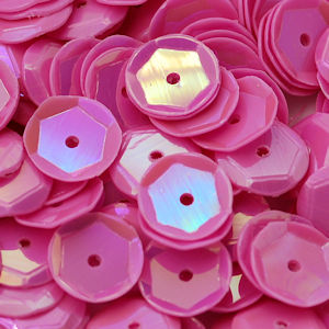 8mm Slightly Cupped Opaque Iridescent Dk Pink 100 Grams