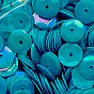 6mm Slightly Cupped Opaque Iridescent Dk Turquoise