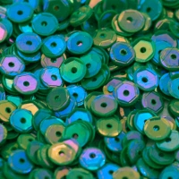 4mm Slightly Cupped Opaque Iridescent Christmas Green
