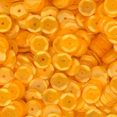 6mm Slightly Cupped Satin Maize Yellow 100 Grams
