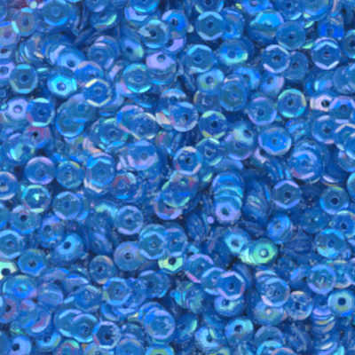 4mm Slightly Cupped Iridescent Duck Wing Blue