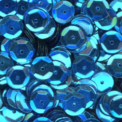 8mm Slightly Cupped Metallic Blue Bell