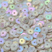 6mm Slightly Cupped Opaque Iridescent White